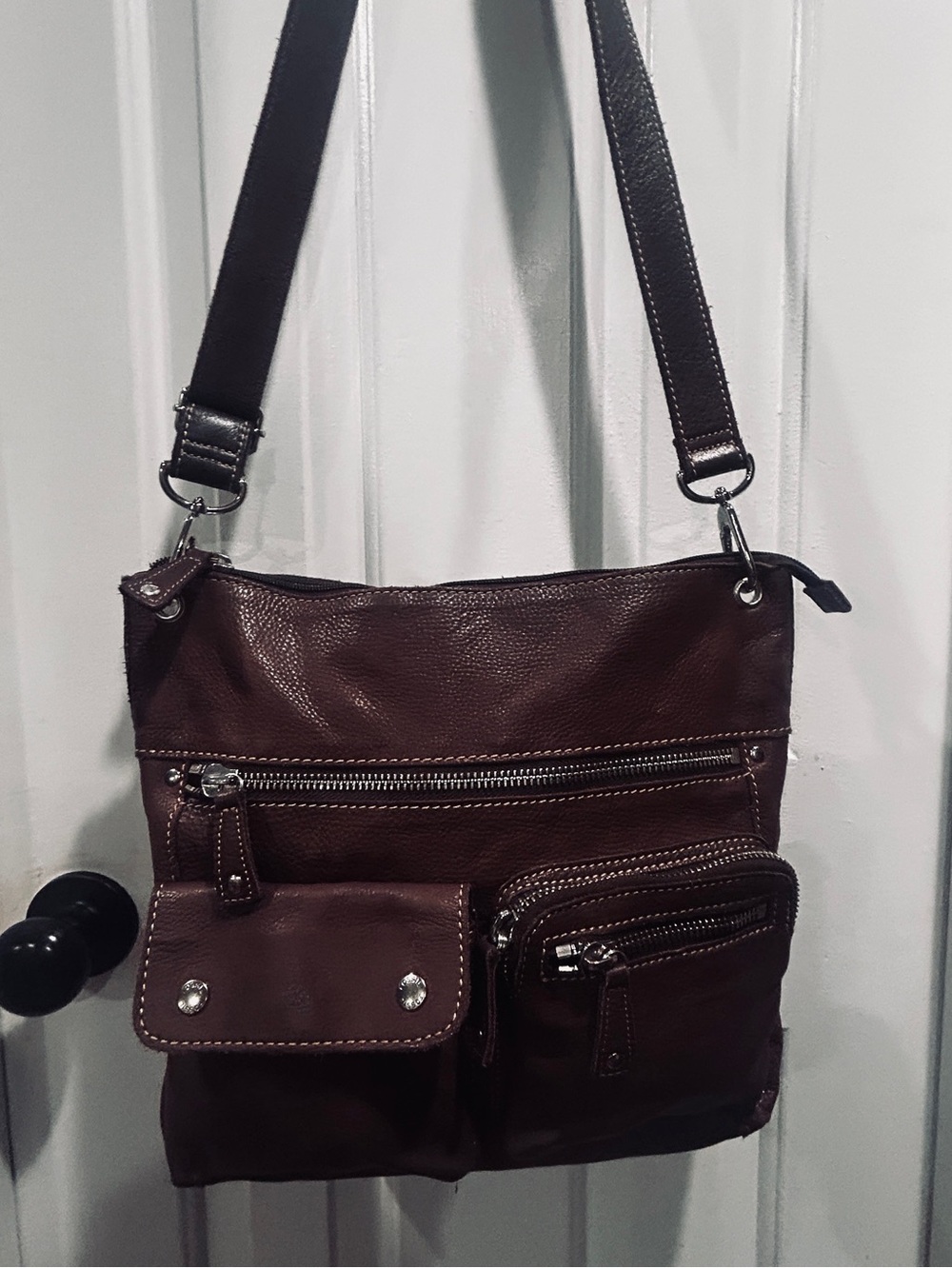 Fossil “Sutter” Dark Brown Leather Crossbody Bag #75082
